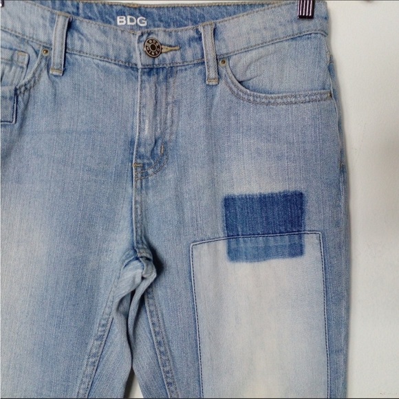 BDG Slim Boyfriend Patchwork Denim Ankle Length Jeans Sz 26 - Picture 12 of 12